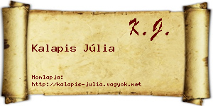 Kalapis Júlia névjegykártya