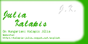 julia kalapis business card